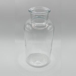 Pressed Chunky Clear Glass Vase 8"
